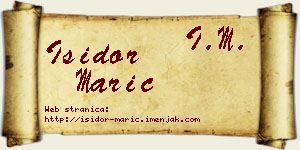 Isidor Marić vizit kartica